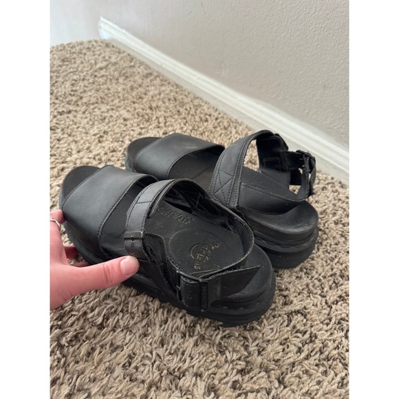 Dr Martens Black Leather Platform Sandals Women Chunky Sole Buckle - Picture 4 of 6